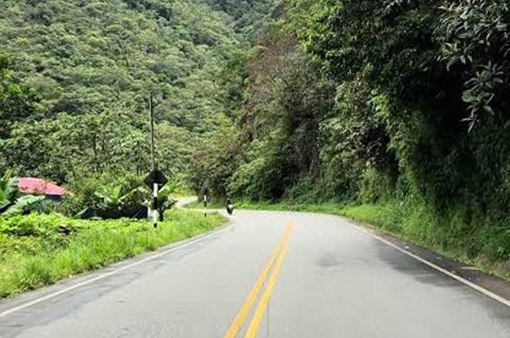 Scenic road from Cusco to Manu National Park through Andes Mountains